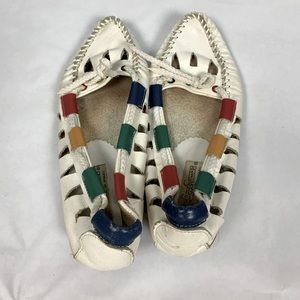 Vintage Hipoppotamus Leather Slip-On Rainbow Loafer Shoes Sz 8.5 *no size tag *